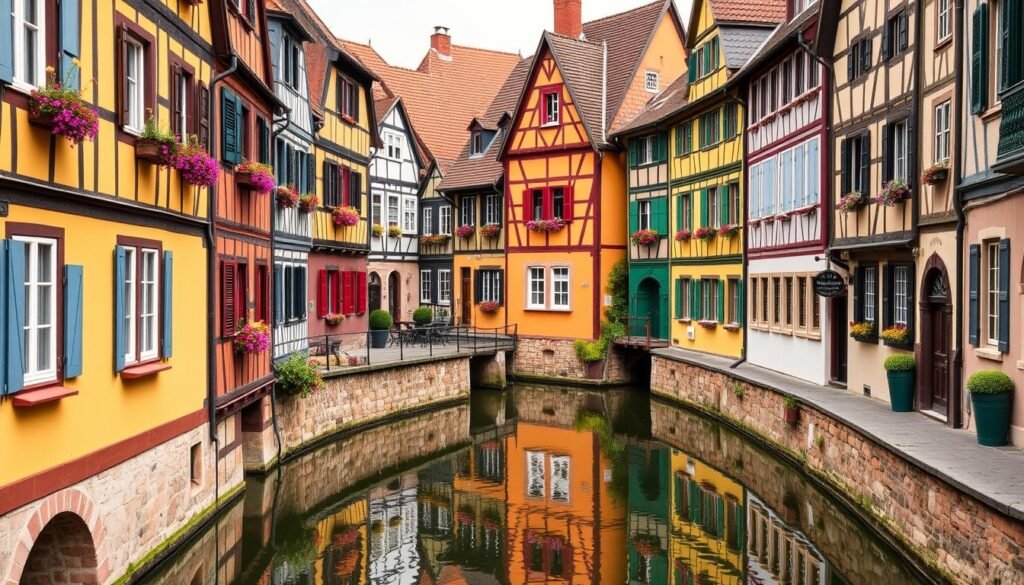 Colorful half-timbered houses in Colmar's Little Venice district, France