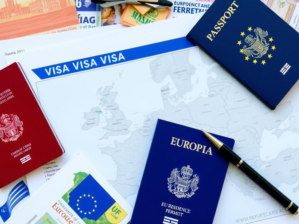 European visa and passport documents representing residency options for the best places to live in Europe 2025 European visa and passport documents representing residency options for the best places to live in Europe 2025