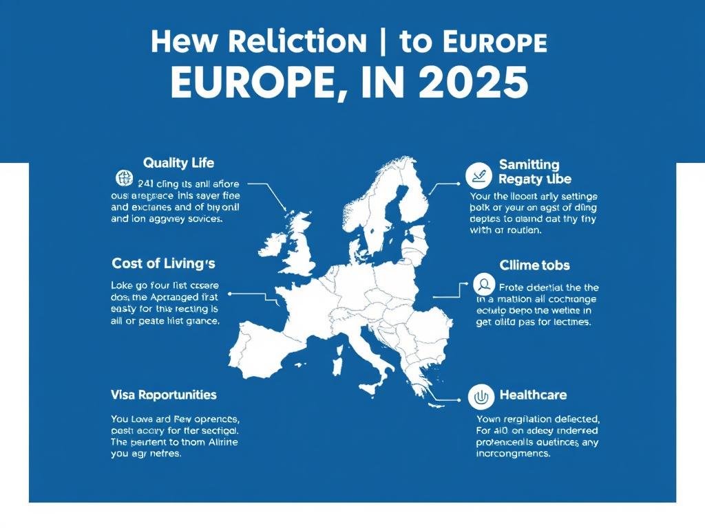 Infographic showing key factors to consider when choosing the best places to live in Europe 2025 Infographic showing key factors to consider when choosing the best places to live in Europe 2025