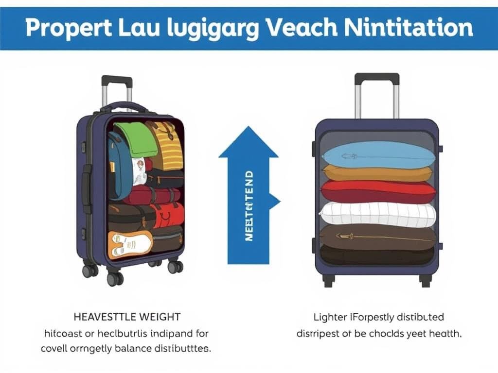 Proper luggage weight distribution for easier travel