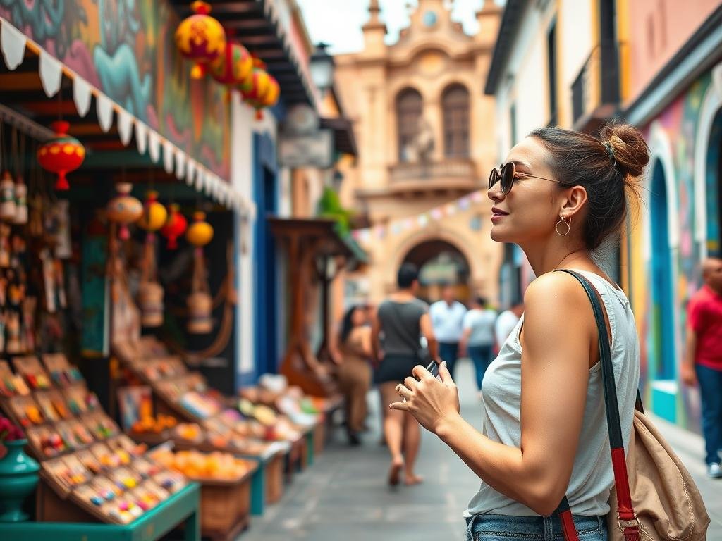 Solo female traveler exploring Mexico City's colorful neighborhoods in 2025 Solo female traveler exploring Mexico City's colorful neighborhoods in 2025