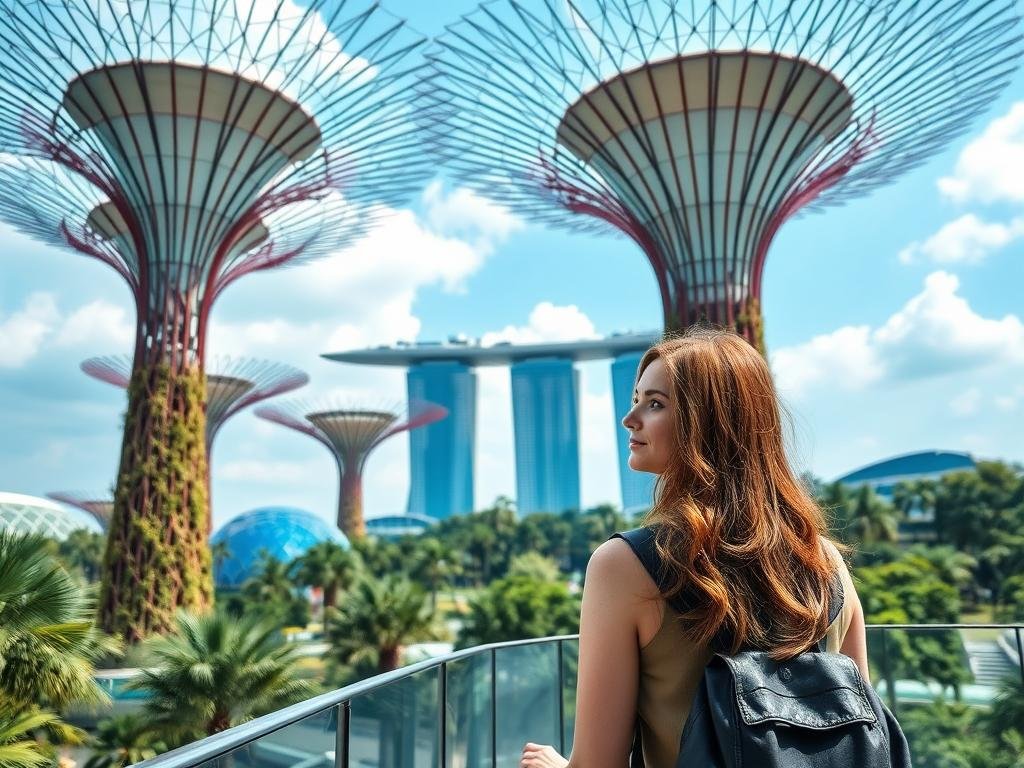 Solo female traveler in Singapore's Gardens by the Bay in 2025 Solo female traveler in Singapore's Gardens by the Bay in 2025